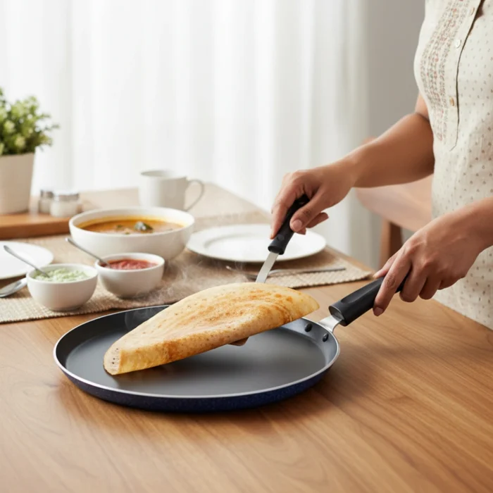 Dosa Tawa – PFOA-Free Non-Stick, 2.6 mm Thick, Induction Base, Stay-Cool Handle, Lightweight & Durable (26/29/31 cm) - Image 1