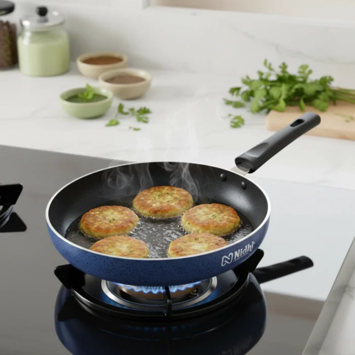 Non-Stick Frypan with S.S/Glass Lid – 2.6 mm Thick, PFOA-Free Coating, Induction Base, Stay-Cool Handle (22/24/26/28 cm) - Image 1