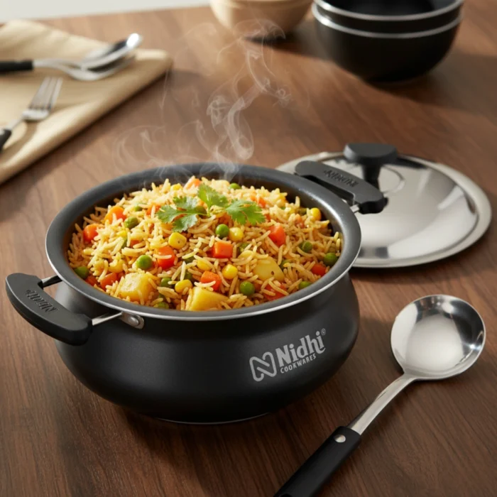 Non-Stick Handi with S.S – 2.6 mm PFOA-Free Coating, Stay-Cool Handles (1.5/2.5/3.5 Ltr) - Image 1