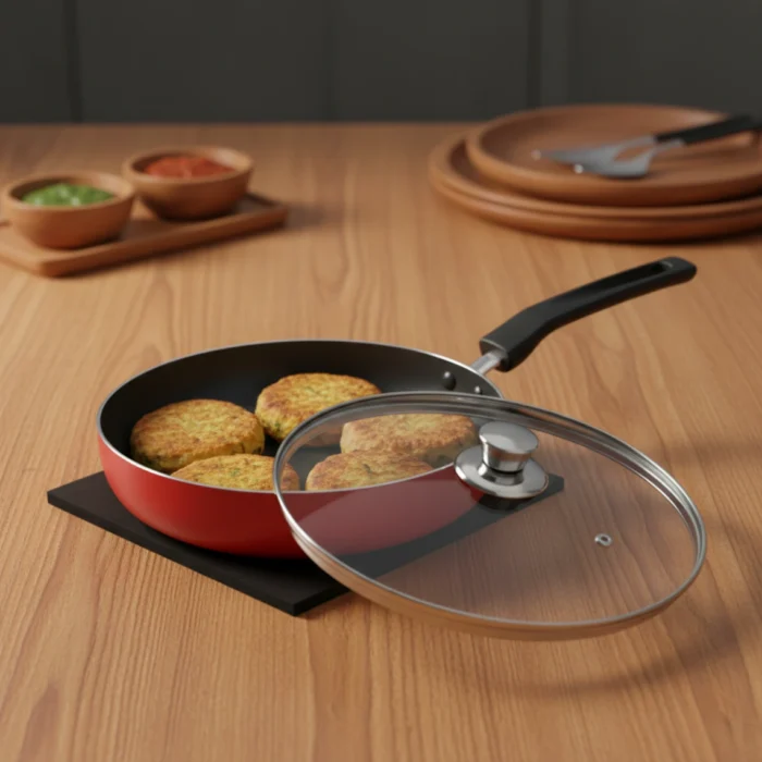 Frypan with SS or Glass Lid, Non-Stick PFOA Free (24/26 cm) - Image 1